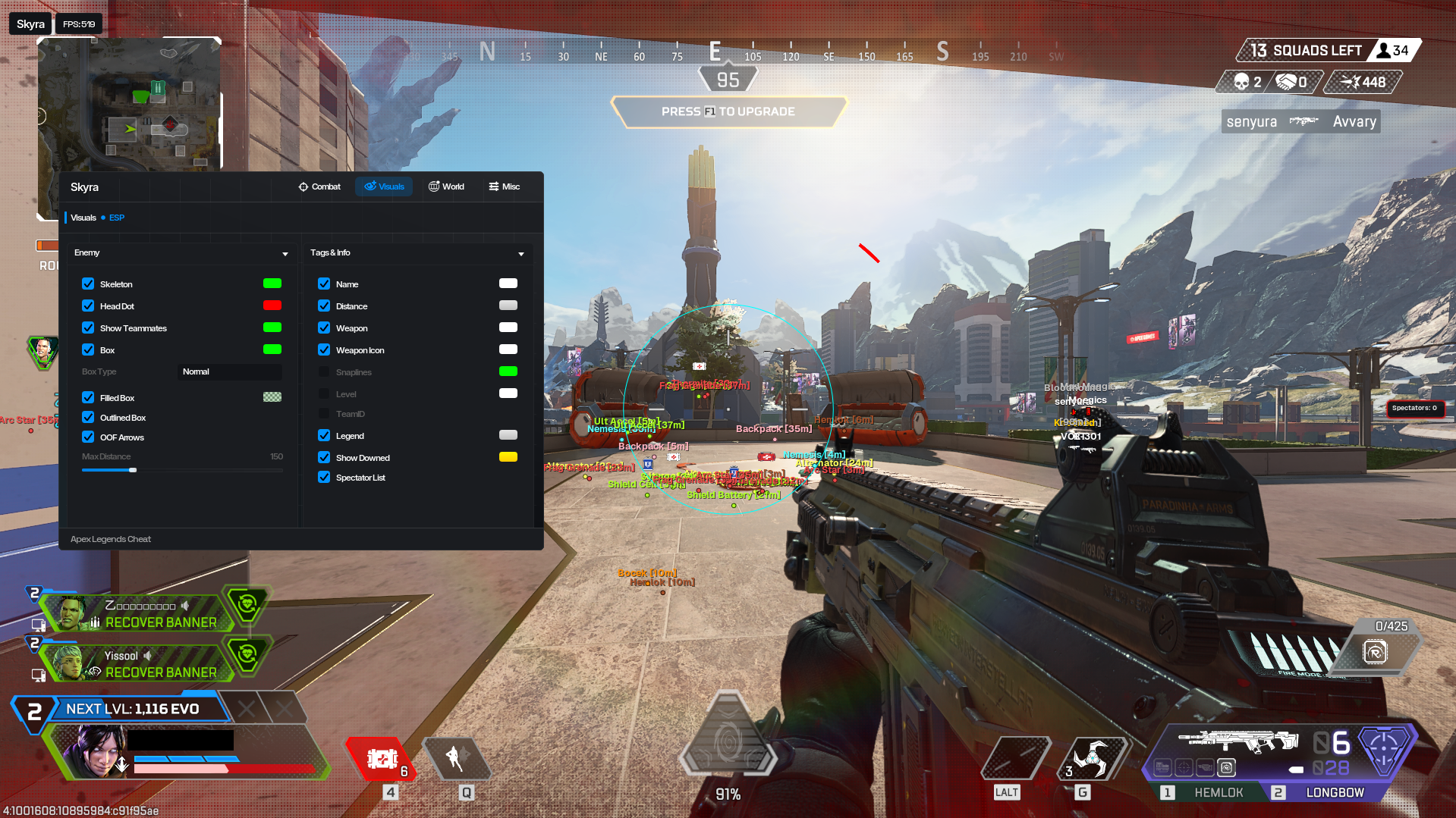 Apex Legends ESP and wallhack preview showing enemy tracking and gameplay enhancements