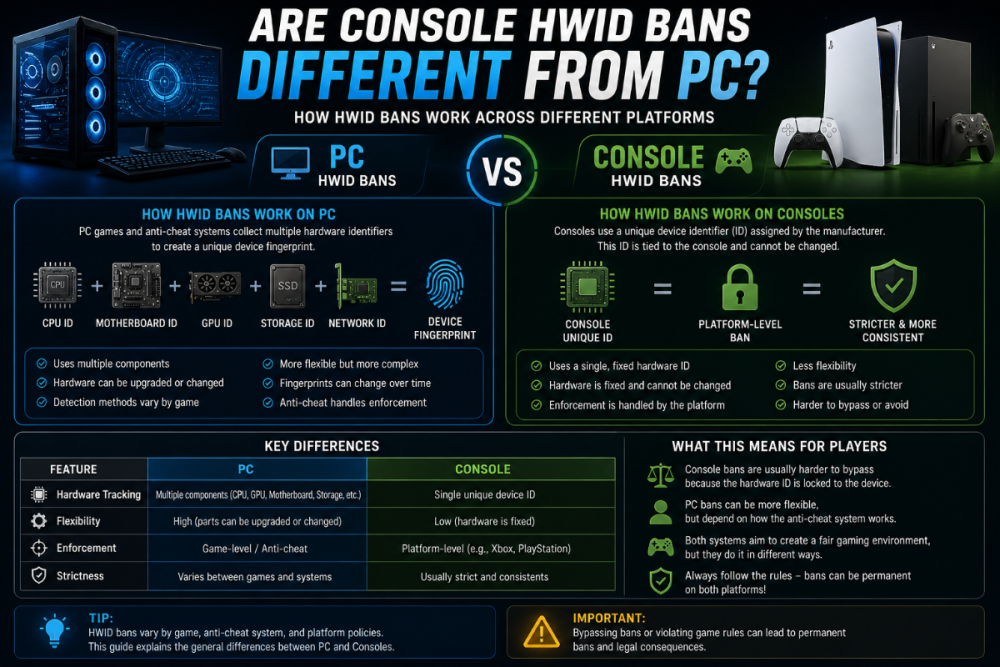 console vs pc hwid bans hardware tracking differences platform enforcement explained
