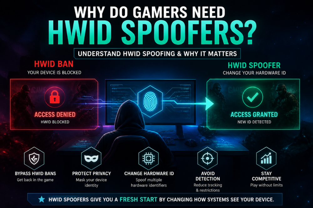 Why gamers use HWID spoofers diagram