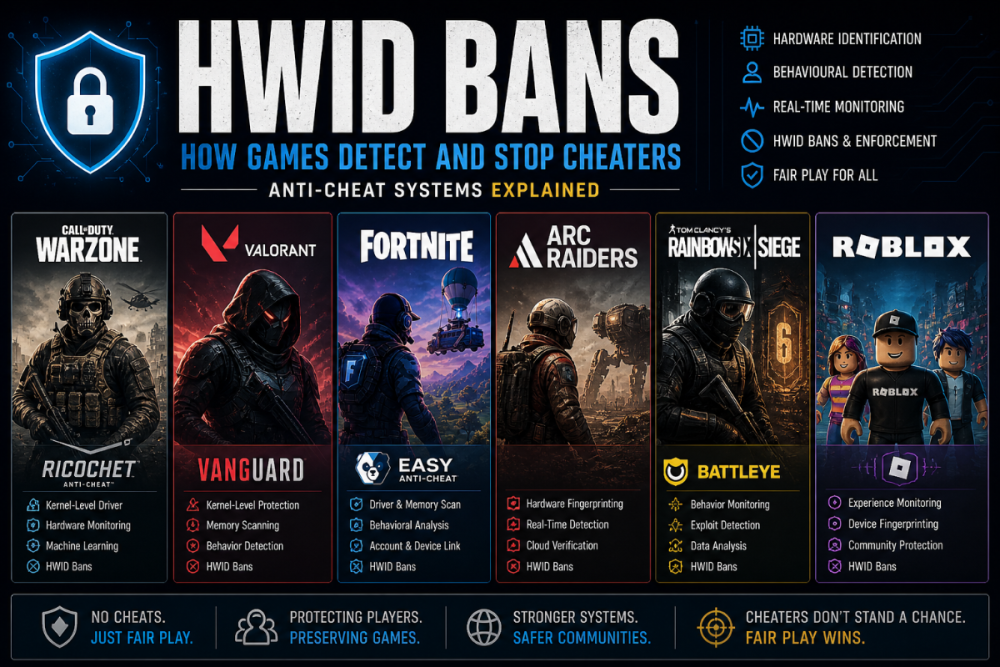 hwid bans in games warzone valorant fortnite anti cheat system overview