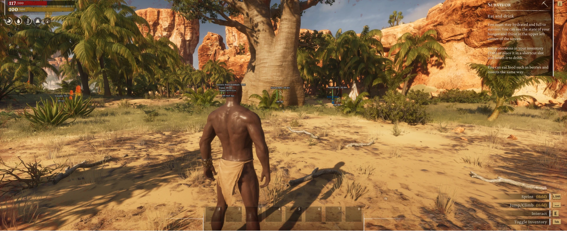 Conan Exiles cheats gameplay preview showing ESP and advanced tracking features