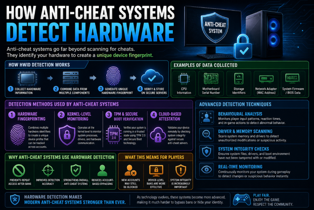 how anti cheat systems detect hardware hwid detection kernel tpm cloud verification explained