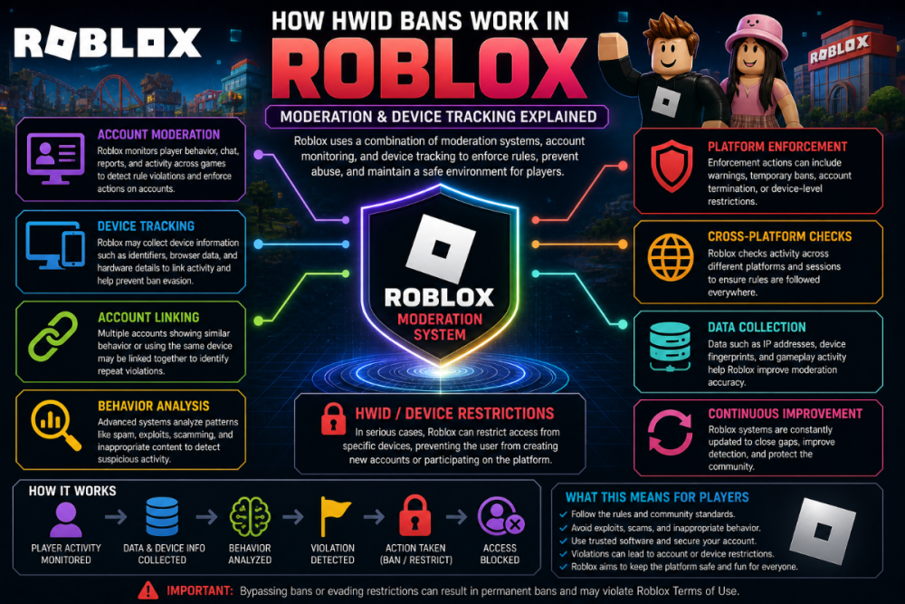roblox hwid ban device tracking moderation system account linking behavior analysis explained