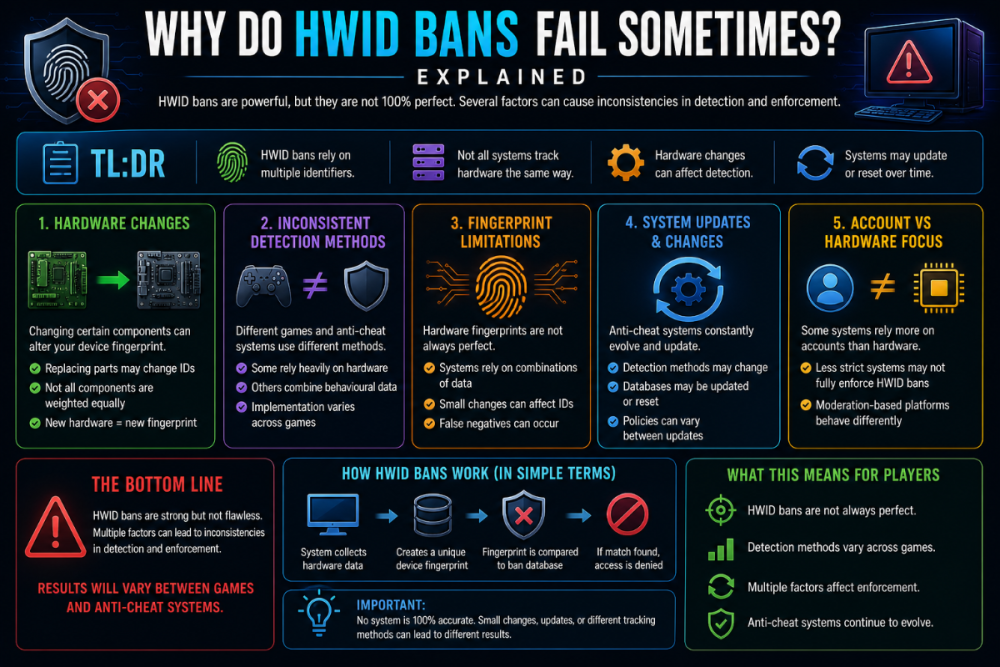 why hwid bans fail hardware tracking inconsistencies anti cheat detection explained