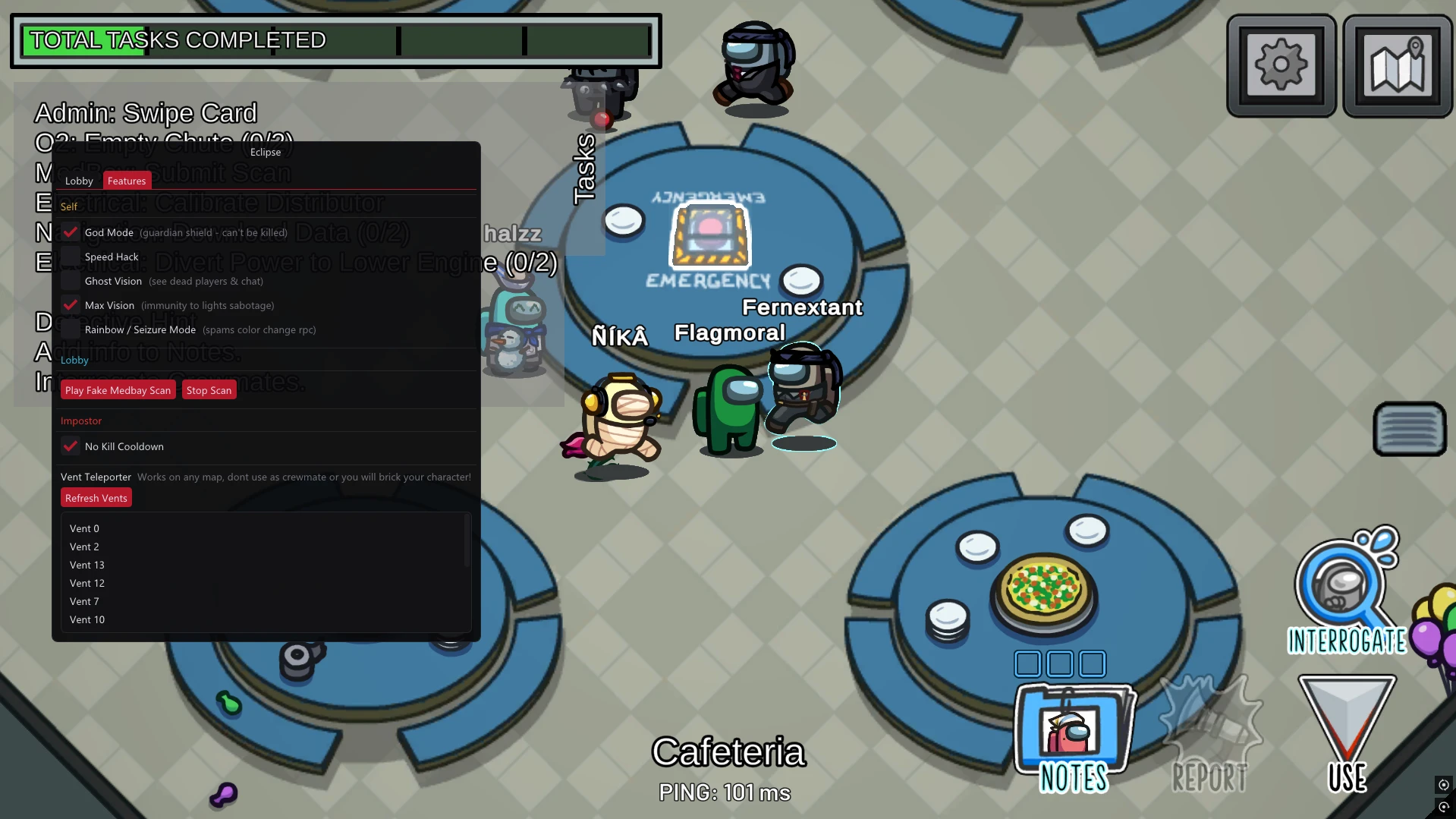 Among Us cheat software with impostor detector, ghost detection and player ESP