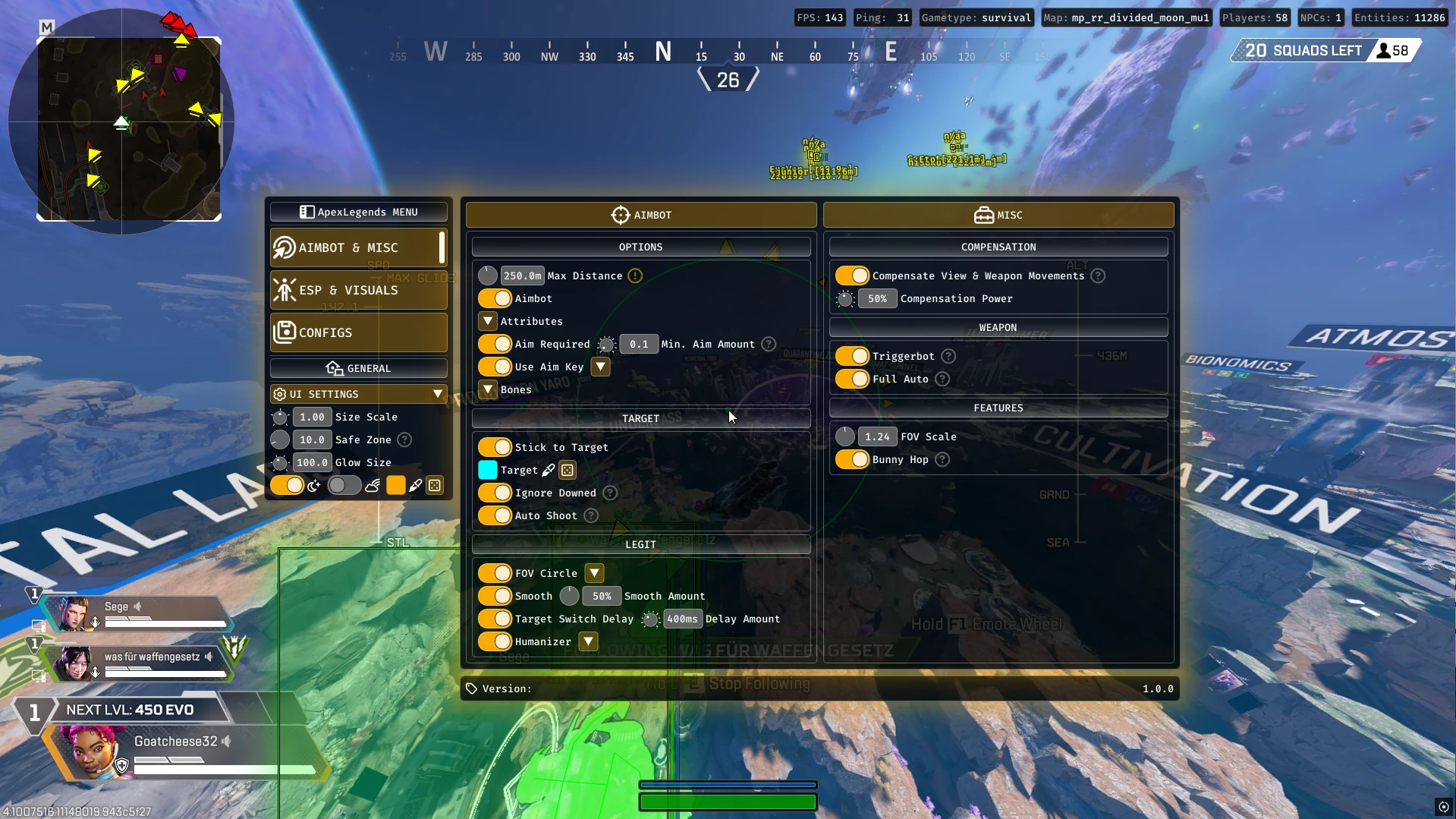 Raiko: Apex Legends Internal Cheat screenshot