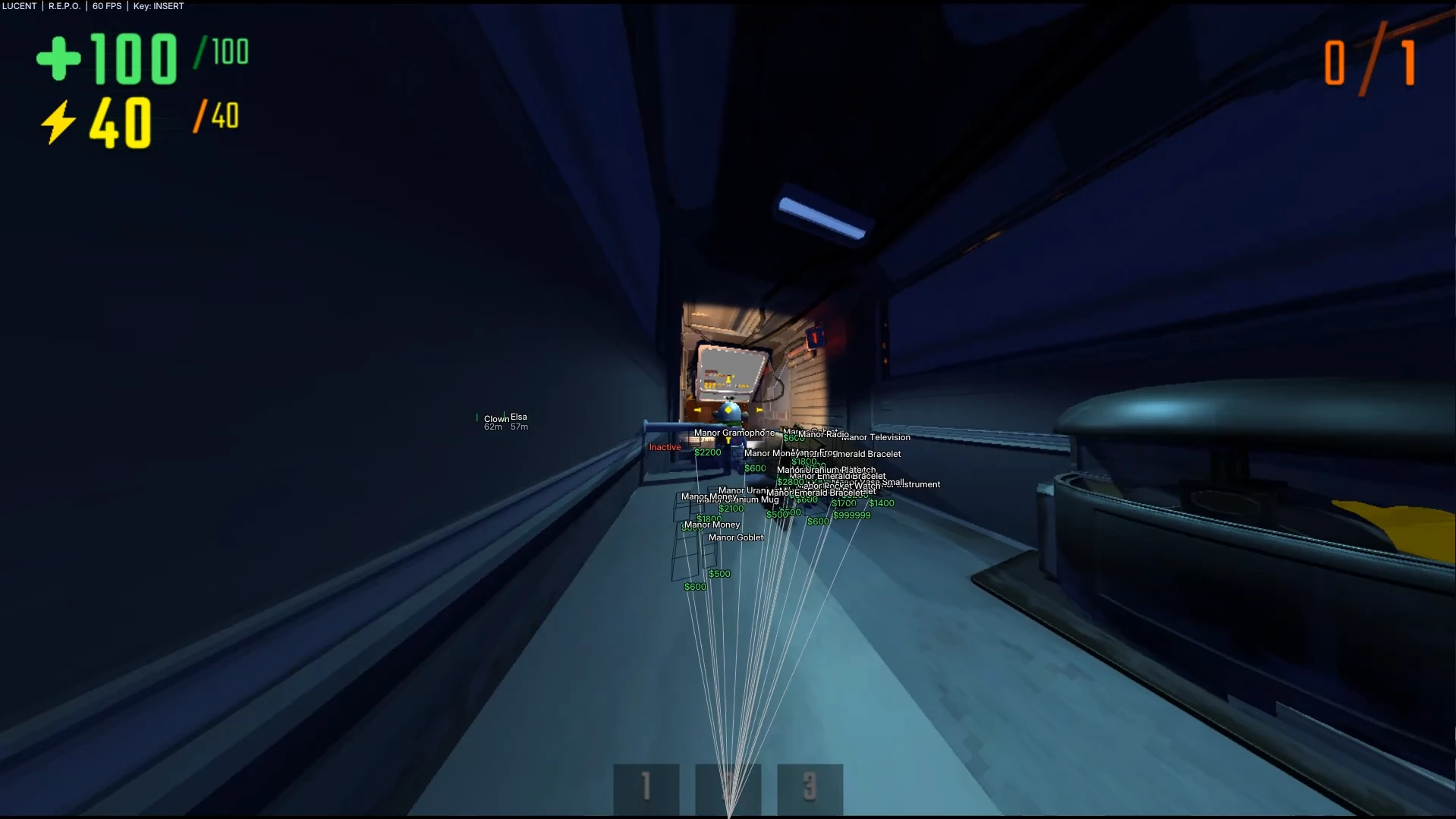 R.E.P.O cheats gameplay preview showing ESP, loot tracking, and internal menu features